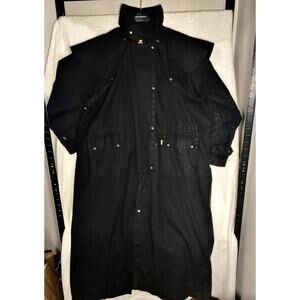 Kakadu Traders Australia Workhorse Drovers Oilskin Duster Coat Black Men’s XXL